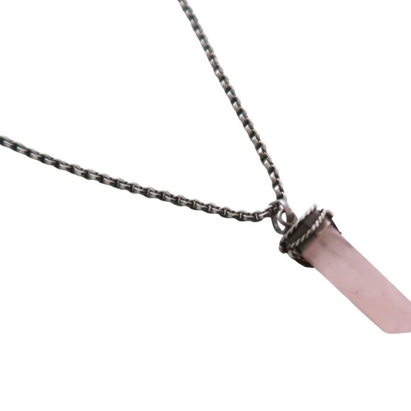 SILPADA Pink quartz pendant 925 Sterling chain necklace - Picture 4 of 6